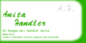 anita handler business card